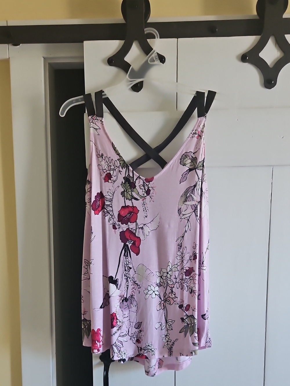 Maurices Pink Floral One-Shoulder Dress with Black Straps